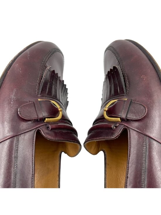 Bally Men\'s Loafer Arciduca Kilt Fringe Faux Buckle Mahogany Brown Size 7.5 main image 12
